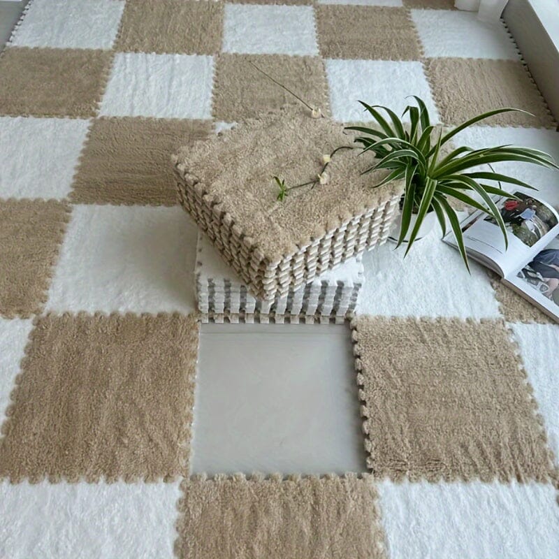30pcs Thickened Plush Patchwork Carpet for Room, Bedroom, Cloakroom, Tatami, Rental House Renovation, Bedside Blanket, Four Seasons Game Room Loja da Dryka