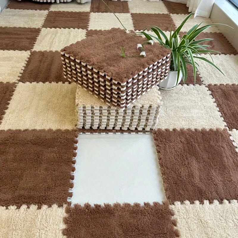 30pcs Thickened Plush Patchwork Carpet for Room, Bedroom, Cloakroom, Tatami, Rental House Renovation, Bedside Blanket, Four Seasons Game Room Loja da Dryka