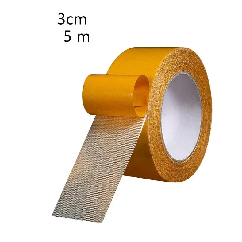 5/10m Strong Fixation Double Sided Tape Heavy Duty Translucent Mesh Waterproof Traceless Powerful Grid Carpet Adhesive Tape Loja da Dryka width 3cm length 5m