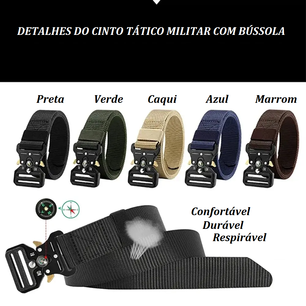 Cinto Tático Masculino Militar com Bússola