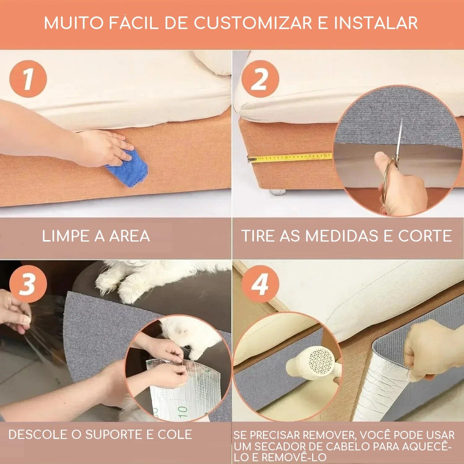 Arranhador & Protetor Para Gatos - Safe Claw petshop - arranhador parede Loja da Dryka