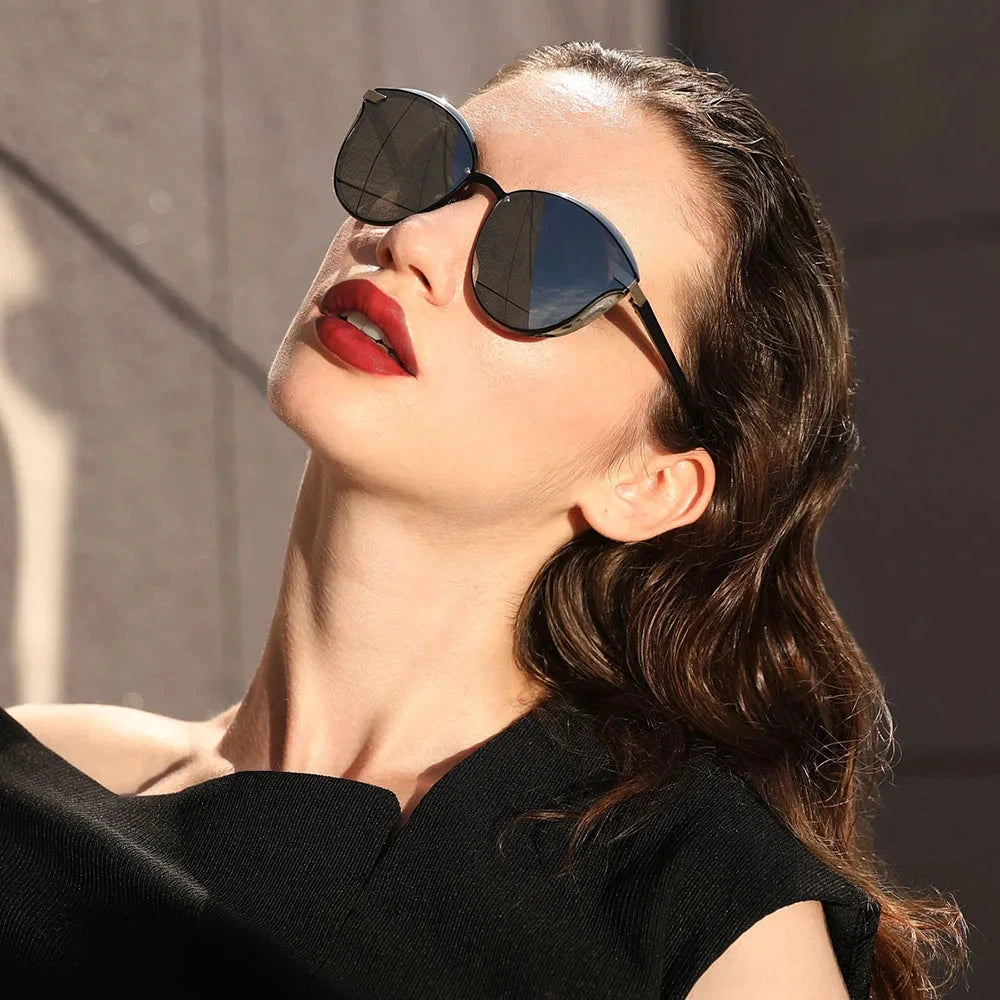 BARCUR Luxury Polarized Sunglasses Women Round Sun Glassess Ladies Lunette De Soleil Femme Loja da Dryka