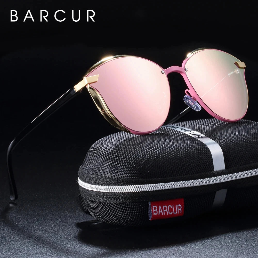 BARCUR Luxury Polarized Sunglasses Women Round Sun Glassess Ladies Lunette De Soleil Femme Loja da Dryka