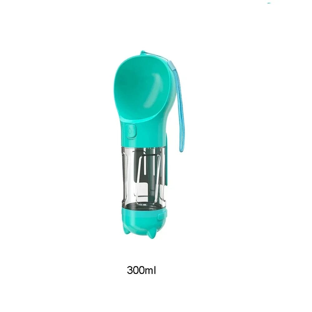 Bebedouro e alimentador Portátil Pet 3 em 1 - Slim Pet petshop- bebedouro portatil Loja da Dryka Azul 300ml