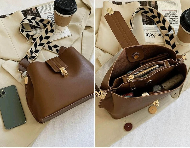 Bolsa Retrô de Couro - Wide Strap Loja da Dryka