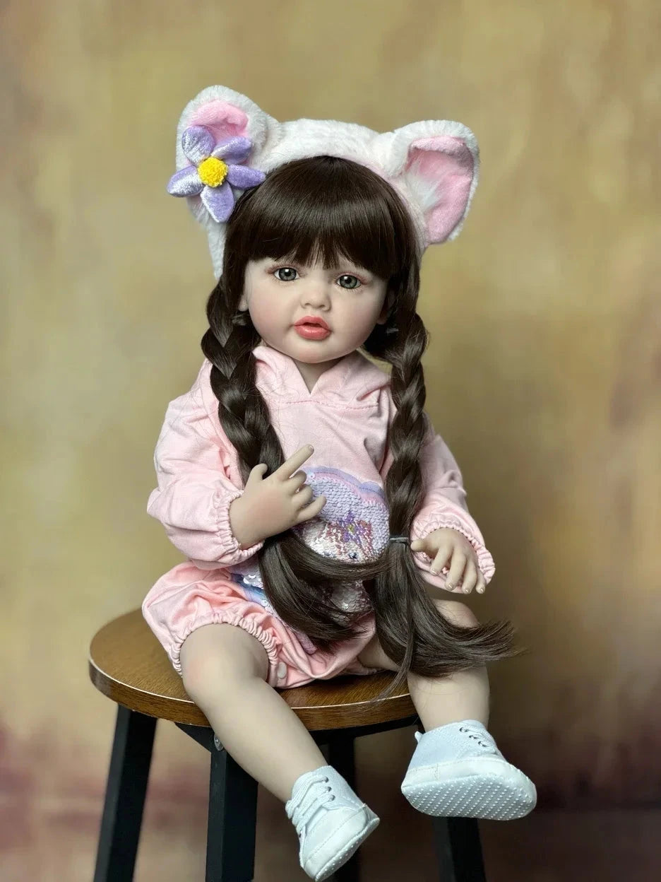 Boneca Bebê Reborn de Silicone brinquedo 037 Loja da Dryka Bia