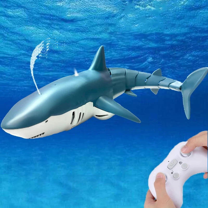 Brinquedo Animais Marinhos com Controle Remoto Brinquedo - marinhos Loja da Dryka Tubarão Azul - Spray