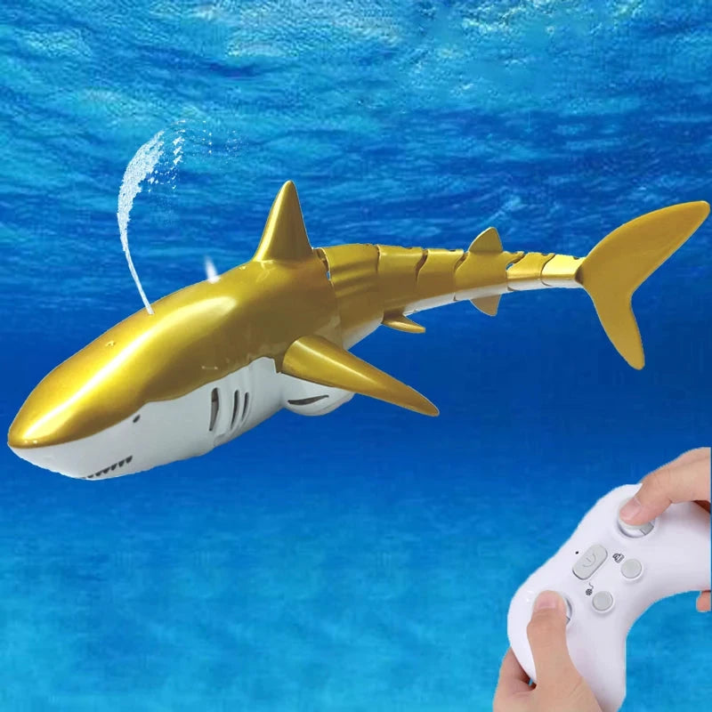 Brinquedo Animais Marinhos com Controle Remoto Brinquedo - marinhos Loja da Dryka Tubarão Dourado - Spray