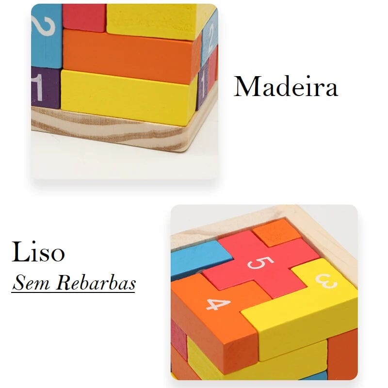Brinquedo Educativo Montessoriano- Quebra Cabeça Infantil 3D brinquedo 038 Loja da Dryka