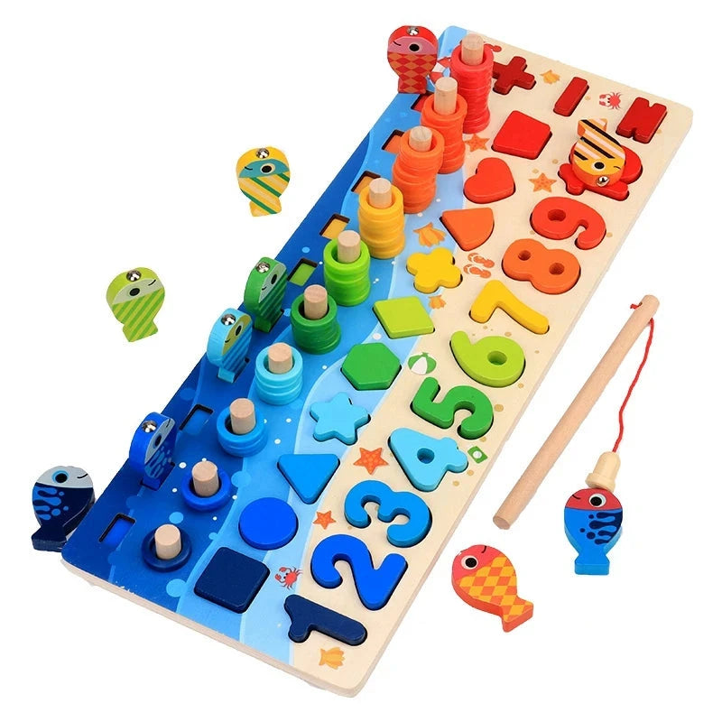 Brinquedo Infantil Educativo Matemático com Pesca Montessoriano Brinquedo 039 Loja da Dryka