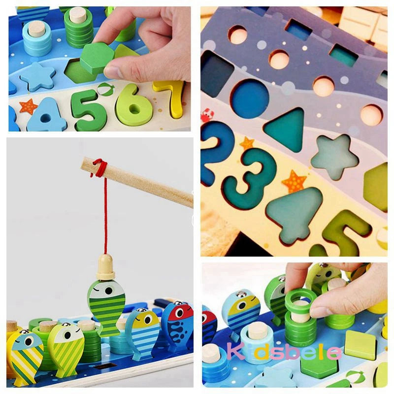 Brinquedo Infantil Educativo Matemático com Pesca Montessoriano Brinquedo 039 Loja da Dryka