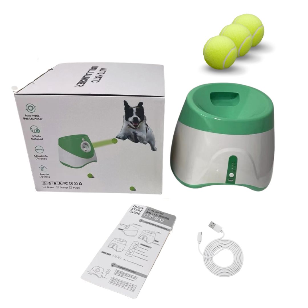 Brinquedo Lançador Automático de Bolas - Pet Ball pet shop - brinquedo lancador Loja da Dryka Verde