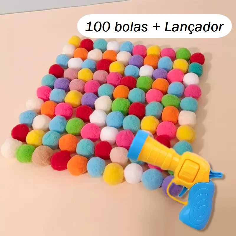 Brinquedo Lançador de Bolas para Gatos Loja da Dryka 100 bolas + Lançador