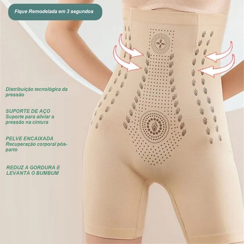 Calcinha Modeladora Cintura Alta com Íons de Prata cinta 002 Loja da Dryka