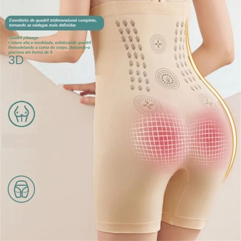 Calcinha Modeladora Cintura Alta com Íons de Prata cinta 002 Loja da Dryka