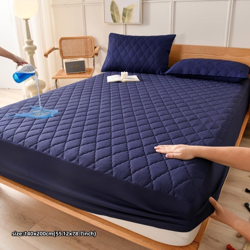 Capa Protetora de Colchão à prova d'água Acolchoada- Easy Sleep Loja da Dryka 140x200cm Azul Marinho