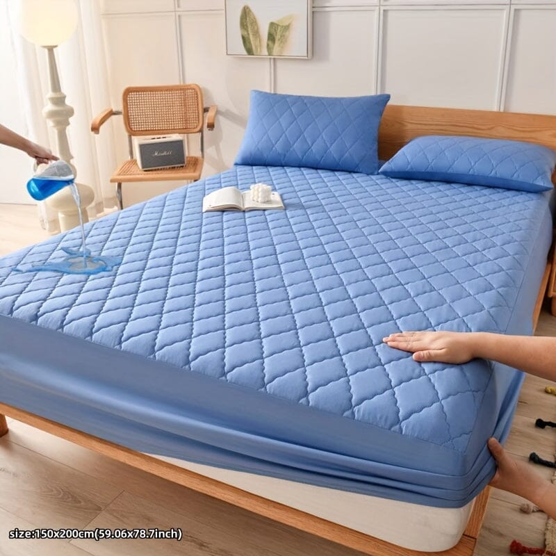 Capa Protetora de Colchão à prova d'água Acolchoada- Easy Sleep Loja da Dryka 150x200cm Azul Claro