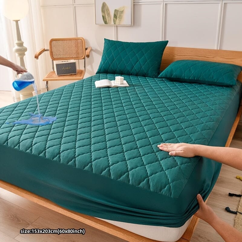 Capa Protetora de Colchão à prova d'água Acolchoada- Easy Sleep Loja da Dryka 153x203cm Verde