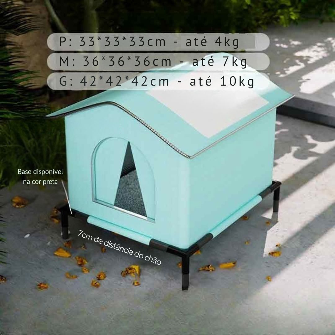 Casinha para Cachorro e Gatos - Thermo Pet casa de gatos impermeavel Loja da Dryka Azul + base P - 33x33x33cm