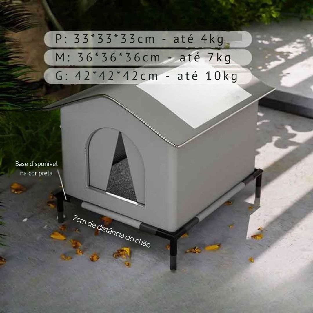 Casinha para Cachorro e Gatos - Thermo Pet casa de gatos impermeavel Loja da Dryka Cinza + base P - 33x33x33cm