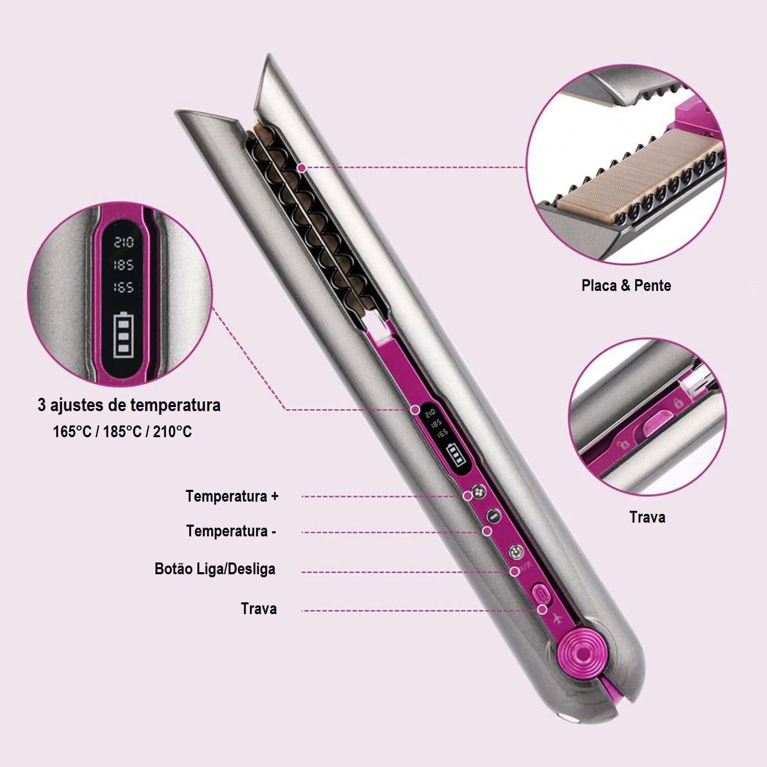 Chapinha Profissional para Cabelos - Easy Hair beleza 005 - chapinha Loja da Dryka