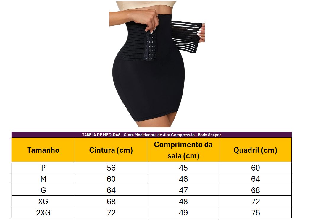 Cinta Modeladora de Alta Compressão - Body Shaper bem estar - body shaper Loja da Dryka