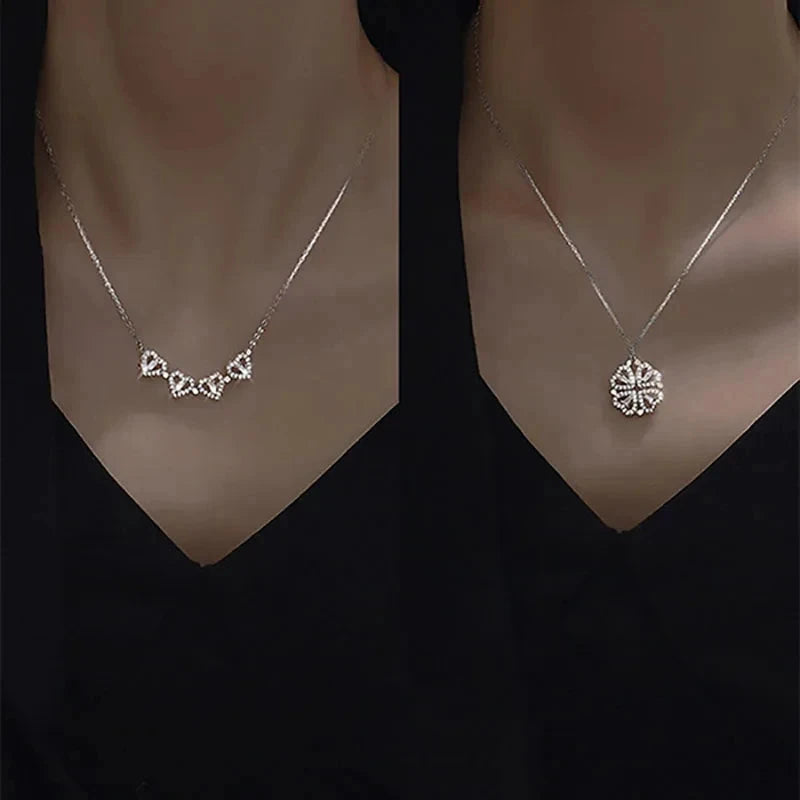 Colar Feminino 2 em 1 com Pingente Magnético - Trevo do Amor Loja da Dryka