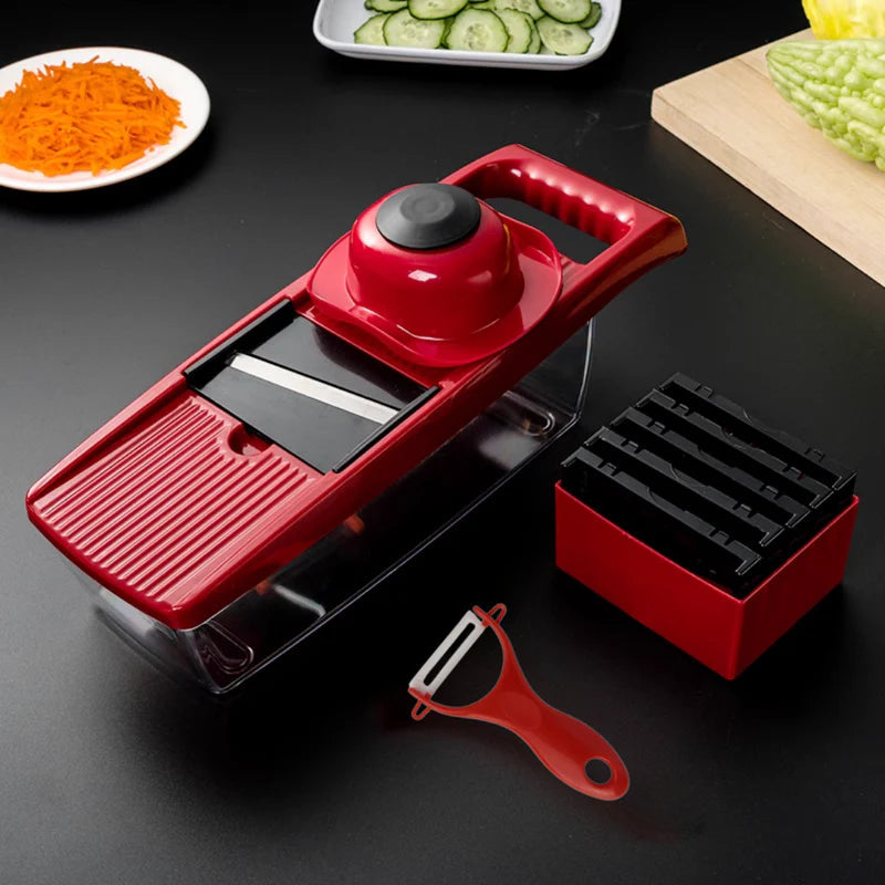 Cortador e Fatiador de Legumes Multifuncional 6 em 1 - Profissional Cozinha 003 lojadadryka