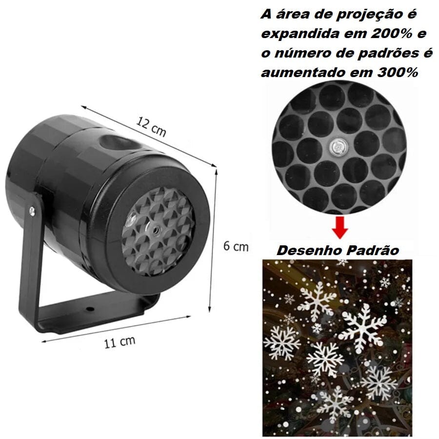 Decoração de Natal -Projetor 3D Flocos de Neve Natal 005 Loja da Dryka