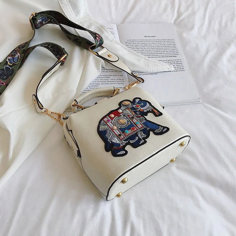 Designer Luxury Handbags Crossbody Bags Elephant Embroidered Bags for Women Leather Handbag Messenger Bag Purses Satchels Loja da Dryka