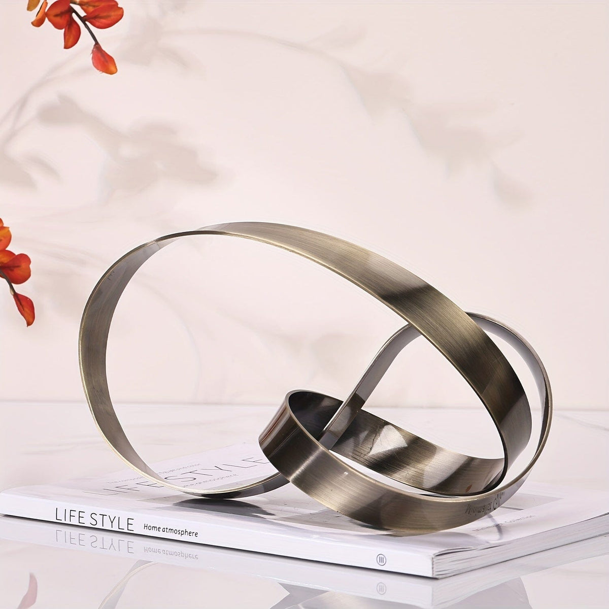 Escultura Moderna Abstrata em Metal -Nó Infinity Loja da Dryka