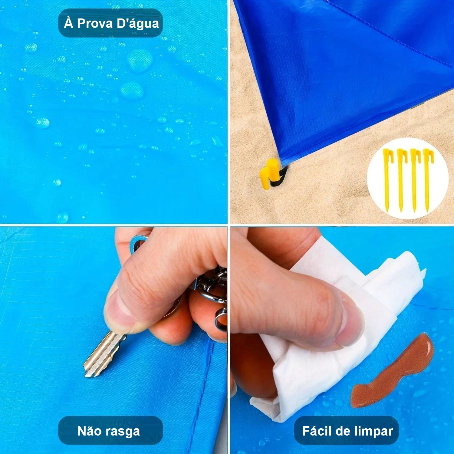 Esteira de Praia Impermeável - Breeze Mat acessorio - esteira azul Loja da Dryka