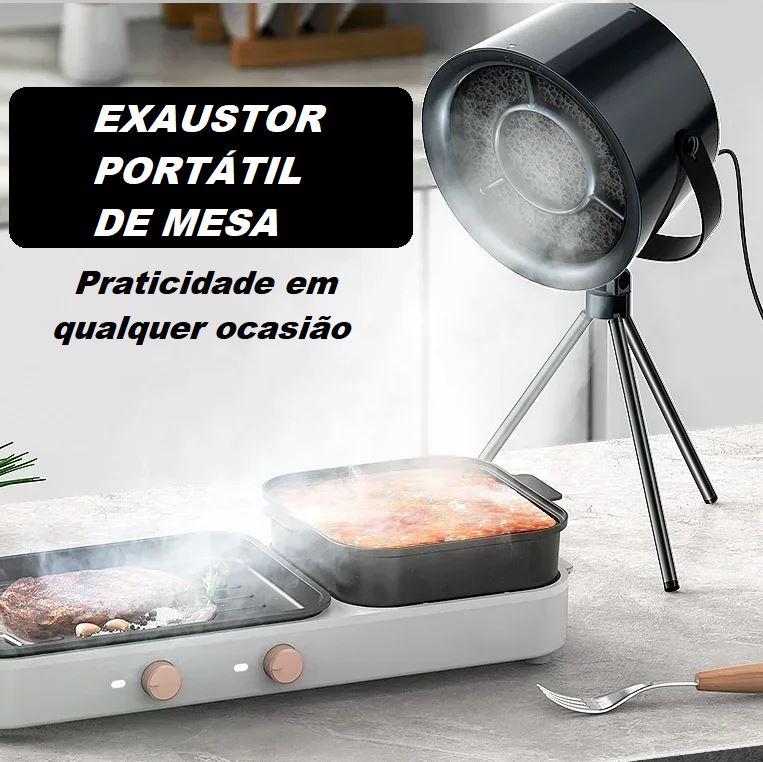 Exaustor Portátil de Mesa - Camping Cook casa 025 - exaustor Loja da Dryka