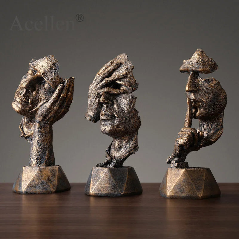High Quality Resin Thinker Sculpture Miniature Model Figurines Art Crafts Ornaments Home Decoration Accessories Gift European Loja da Dryka