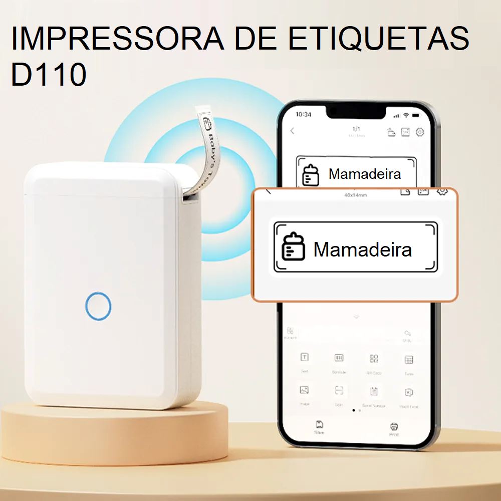 Impressora de Etiquetas Bluetooth Sem Fio Niimbot D110 Impressora etiqueta 001 Loja da Dryka