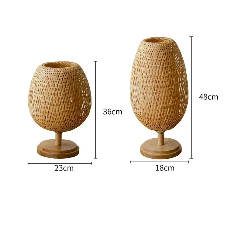 Luminária de Mesa de Rattan - Retrô decoracao 012 Loja da Dryka