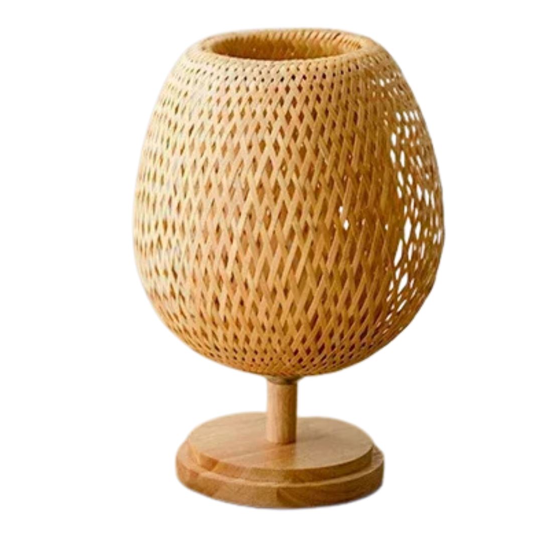 Luminária de Mesa de Rattan - Retrô decoracao 012 Loja da Dryka Baixo