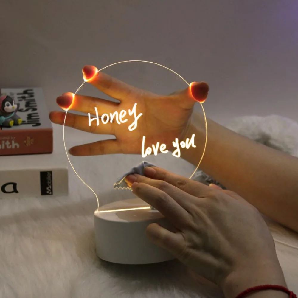 Luminária de textos Criativos 3D Decoração 001 lojadadryka