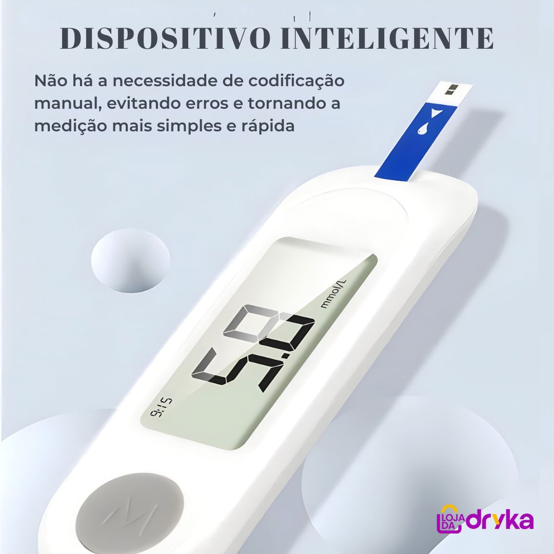 Medidor de glicose no sangue -Easy Glic medidor glicose dedo Loja da Dryka