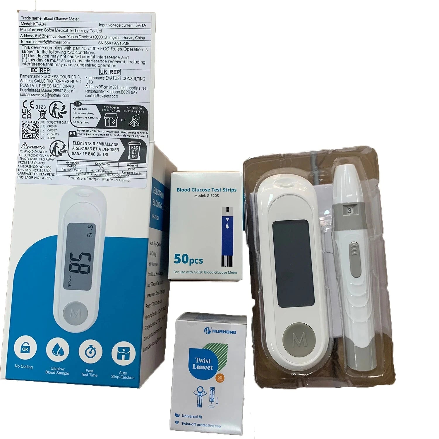 Medidor de glicose no sangue -Easy Glic medidor glicose dedo Loja da Dryka