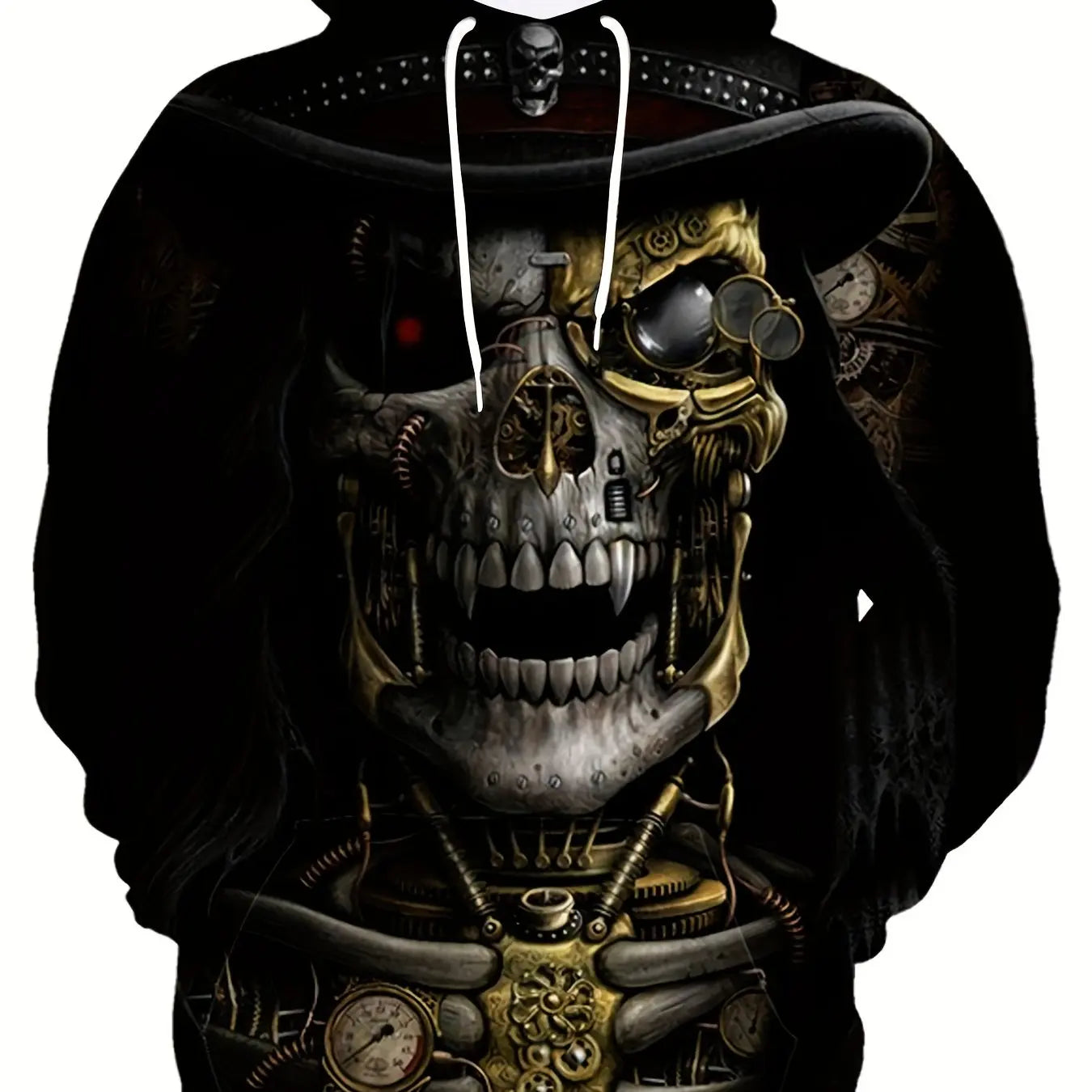 Men's 3D Printed Horror Skull Sweatshirt, Outdoor Pullover Clothing, Long Sleeve Hoodies, Daily Fashion, Autumn Loja da Dryka