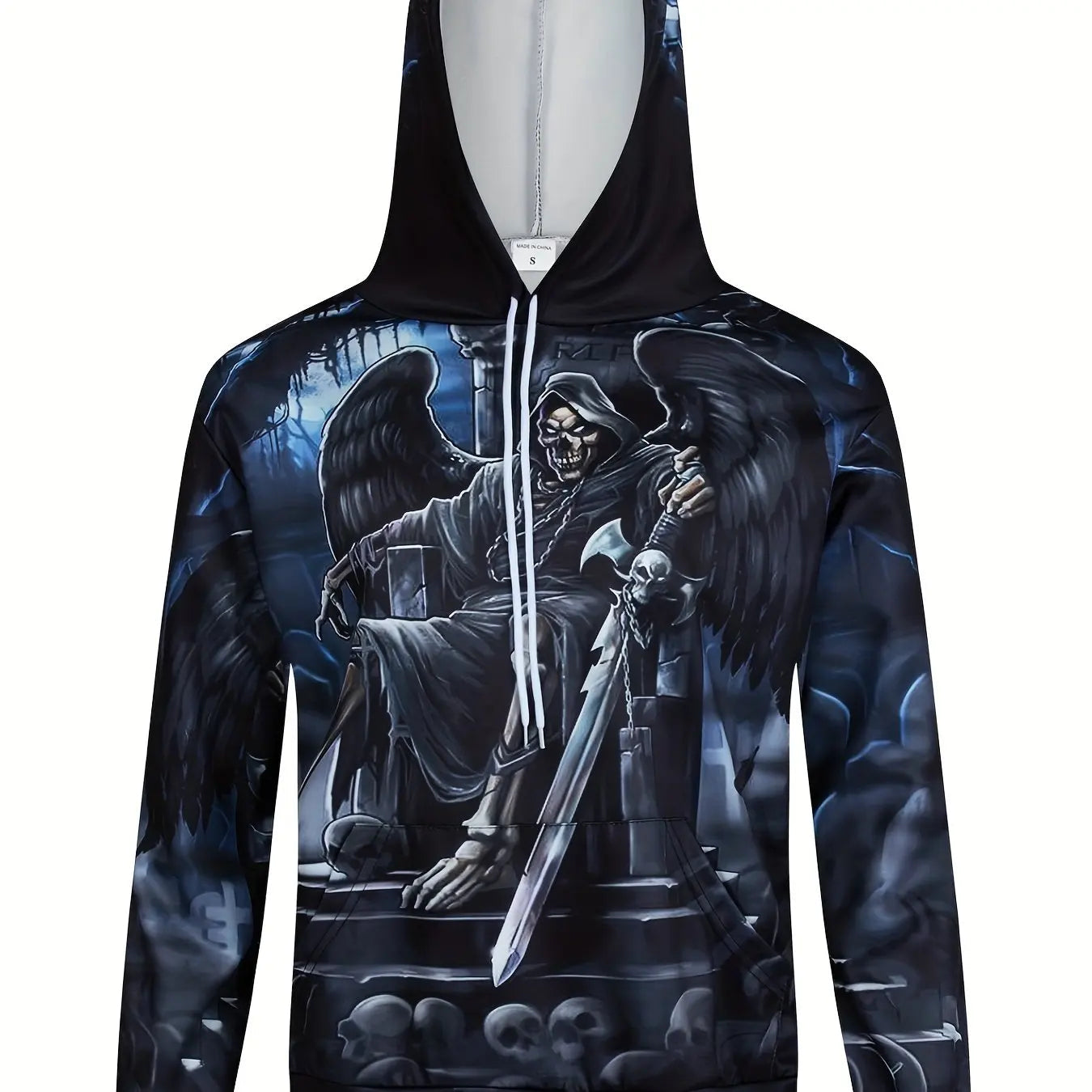 Men's 3D Printed Horror Skull Sweatshirt, Outdoor Pullover Clothing, Long Sleeve Hoodies, Daily Fashion, Autumn Loja da Dryka DHH42ABR 2XL