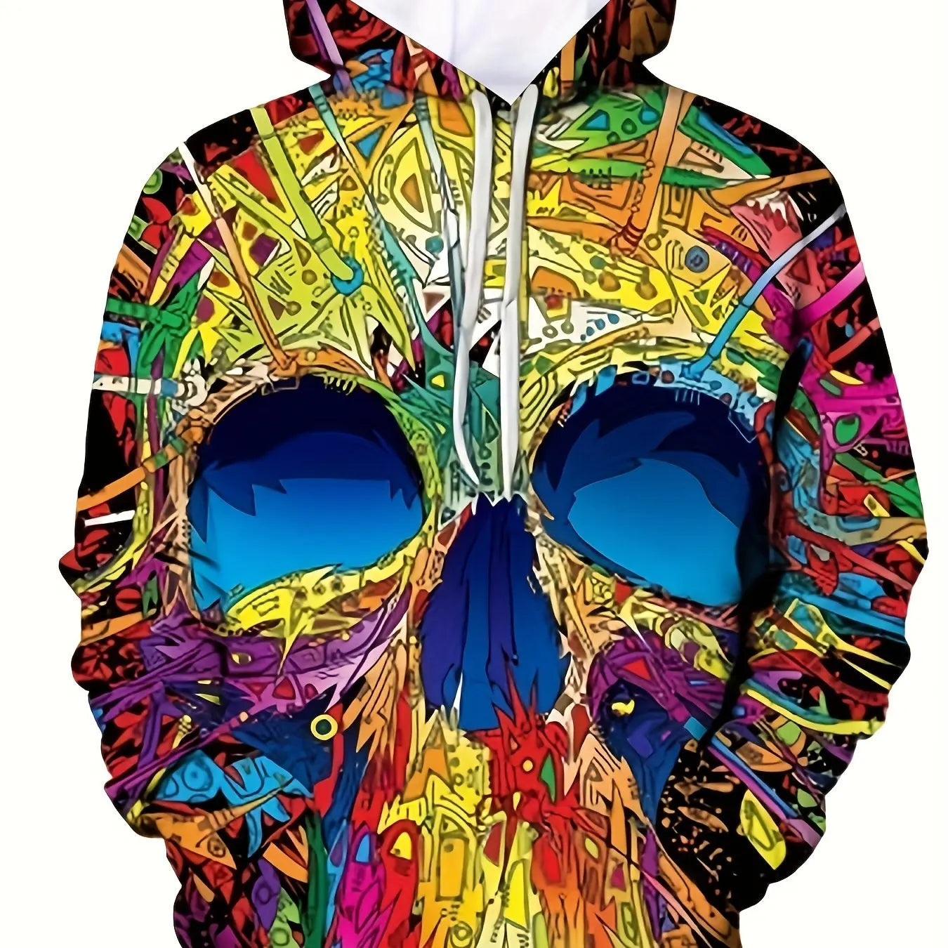 Men's 3D Printed Horror Skull Sweatshirt, Outdoor Pullover Clothing, Long Sleeve Hoodies, Daily Fashion, Autumn Loja da Dryka DHH42ABS 2XS