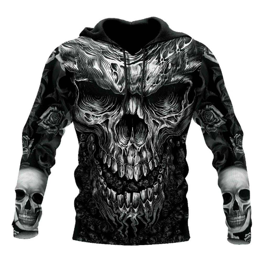 Men's Four Seasons Fashion 3D Printed Hoodie 3D Skull Print Men's Fashion Men's Horror Hoodie Top 2024 Loja da Dryka DH87AGX224A 5XL CHINA | Pack of 1