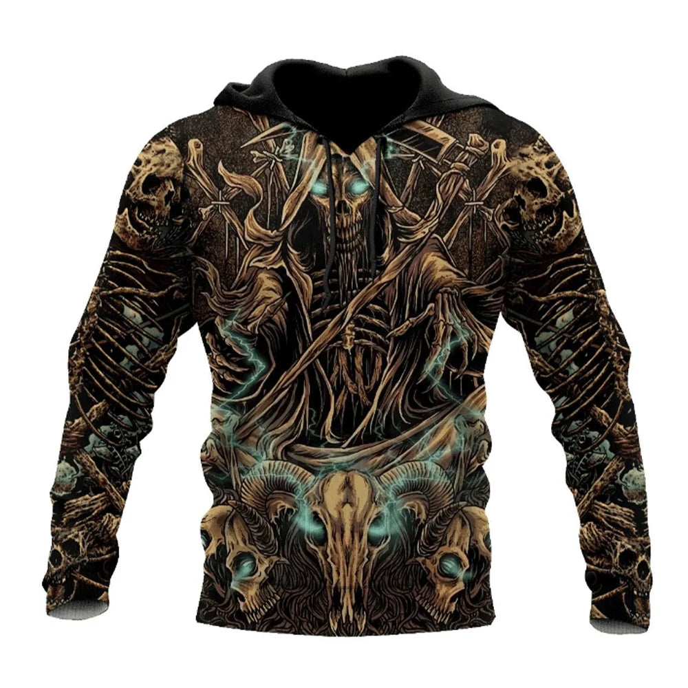 Men's Four Seasons Fashion 3D Printed Hoodie 3D Skull Print Men's Fashion Men's Horror Hoodie Top 2024 Loja da Dryka DH87AGX224B L CHINA | Pack of 1