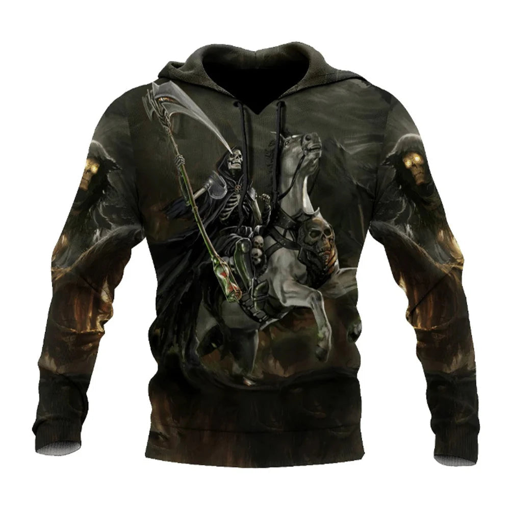 Men's Four Seasons Fashion 3D Printed Hoodie 3D Skull Print Men's Fashion Men's Horror Hoodie Top 2024 Loja da Dryka DH87AGX224C 5XL CHINA | Pack of 1