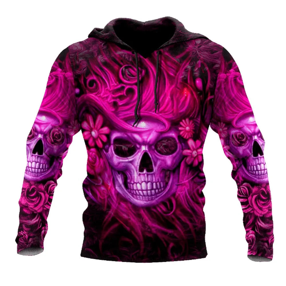 Men's Four Seasons Fashion 3D Printed Hoodie 3D Skull Print Men's Fashion Men's Horror Hoodie Top 2024 Loja da Dryka DH87AGX224E 5XL CHINA | Pack of 1