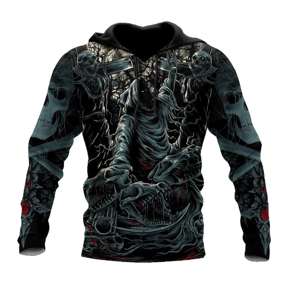 Men's Four Seasons Fashion 3D Printed Hoodie 3D Skull Print Men's Fashion Men's Horror Hoodie Top 2024 Loja da Dryka DH87AGX224F 5XL CHINA | Pack of 1