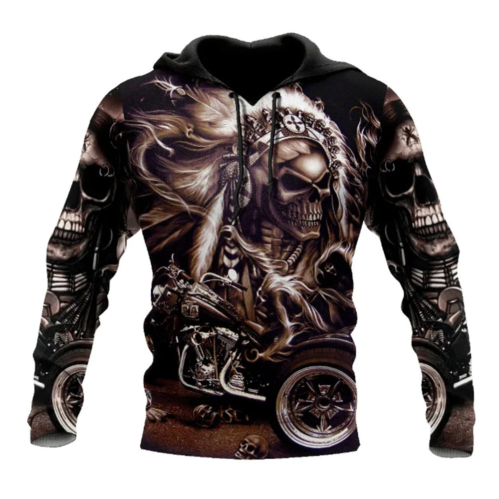 Men's Four Seasons Fashion 3D Printed Hoodie 3D Skull Print Men's Fashion Men's Horror Hoodie Top 2024 Loja da Dryka DH87AGX224G 5XL CHINA | Pack of 1