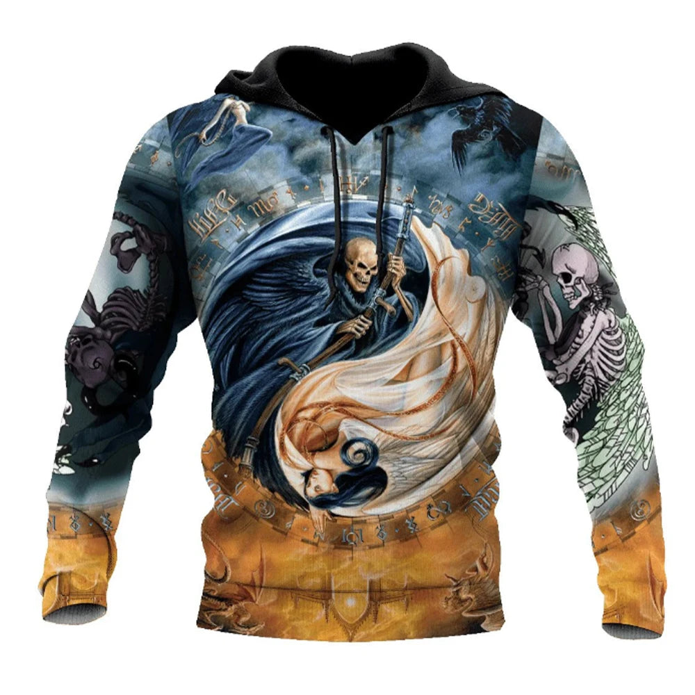 Men's Four Seasons Fashion 3D Printed Hoodie 3D Skull Print Men's Fashion Men's Horror Hoodie Top 2024 Loja da Dryka DH87AGX224K 5XL CHINA | Pack of 1